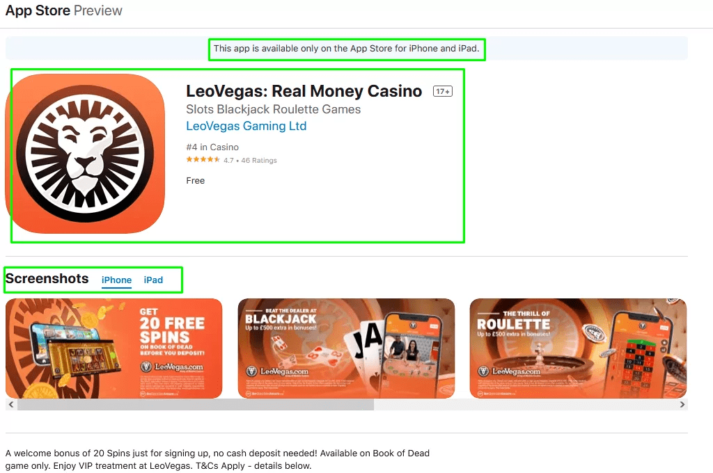Install the LeoVegas App on iOS