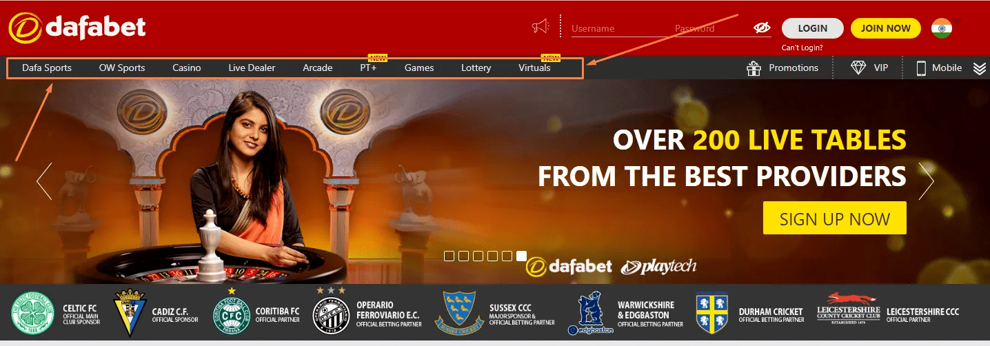 Dafabet Games and Features